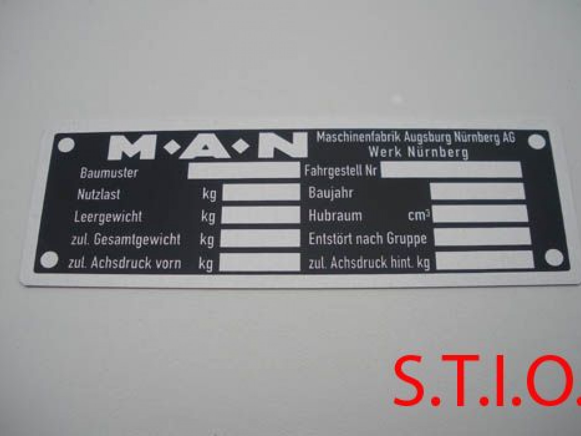 MAN 148x52mm typeplaat