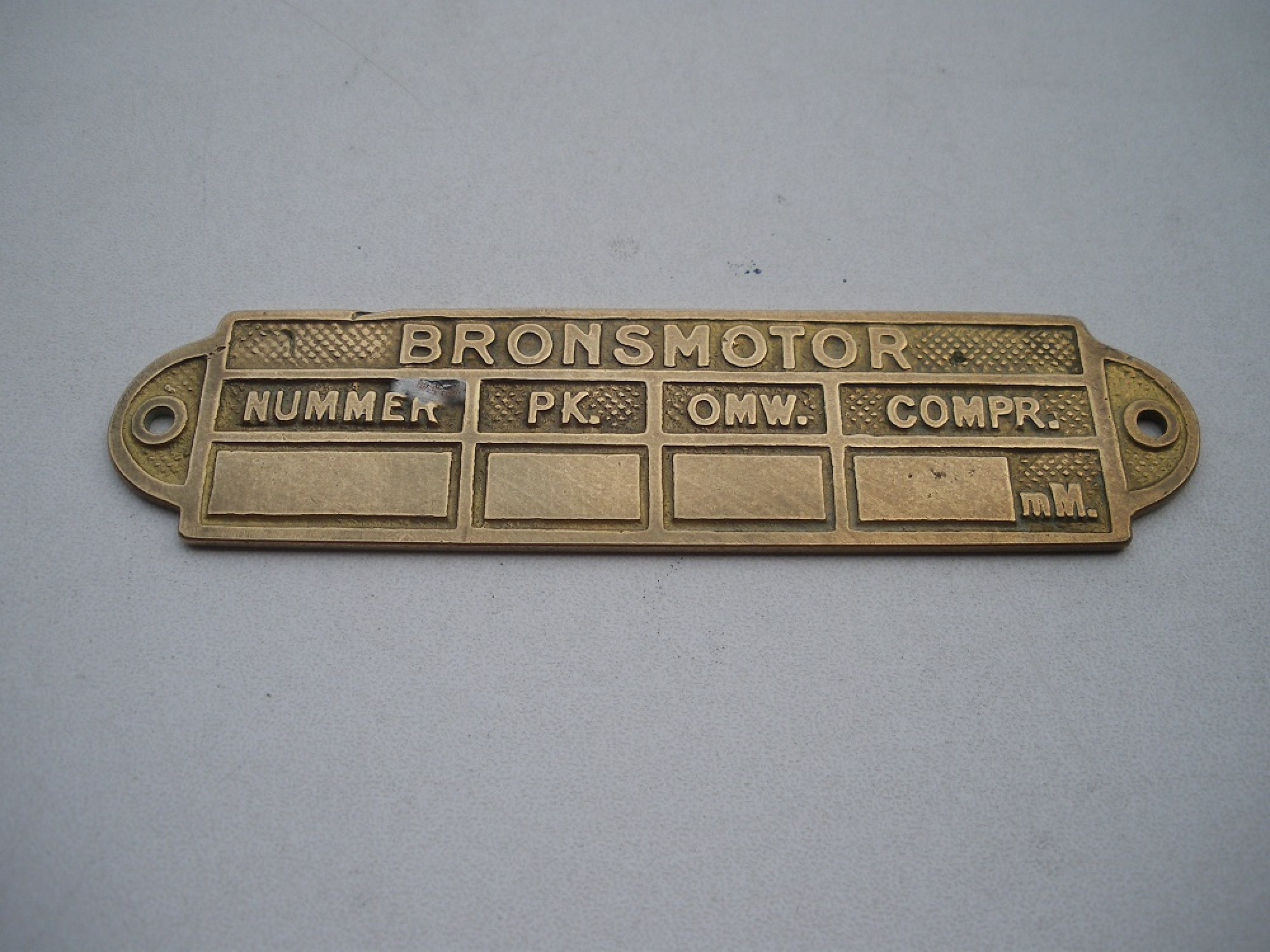 Brons 115x30mm typeplaat