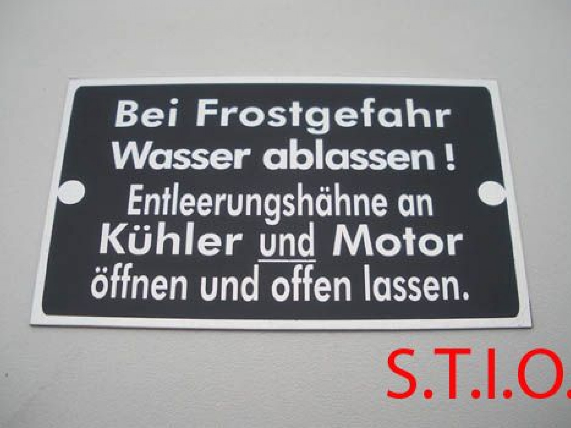 Frostgefahr typeplaat