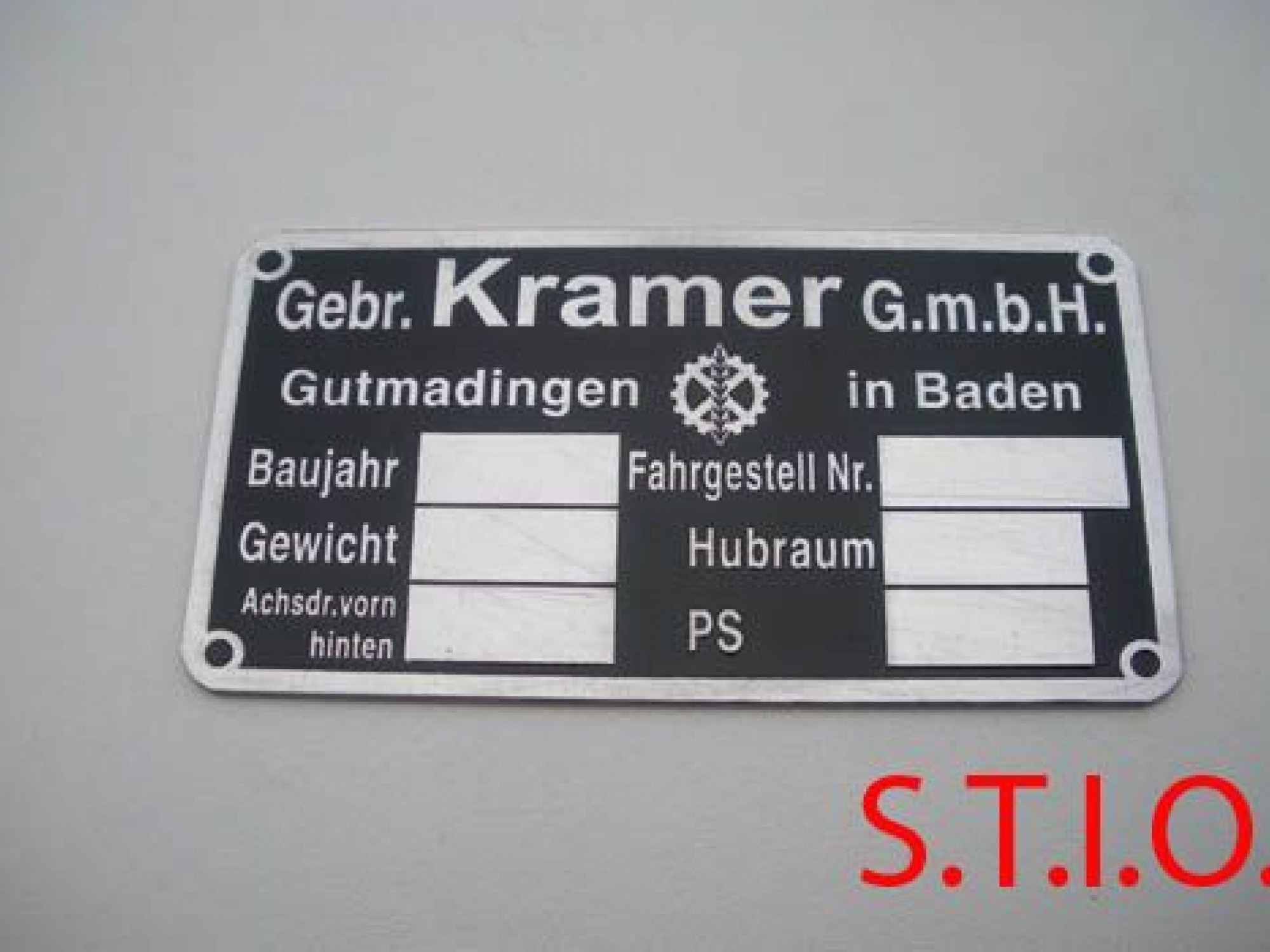 Kramer 97x55mm typeplaat