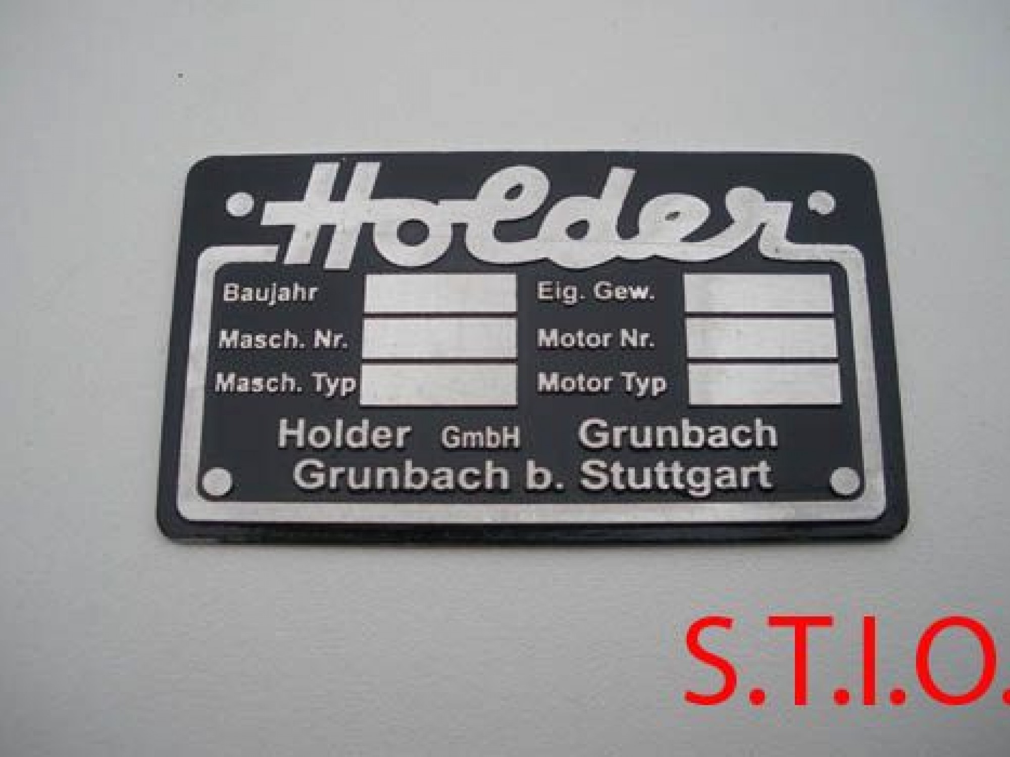 Holder75x45mm typeplaat