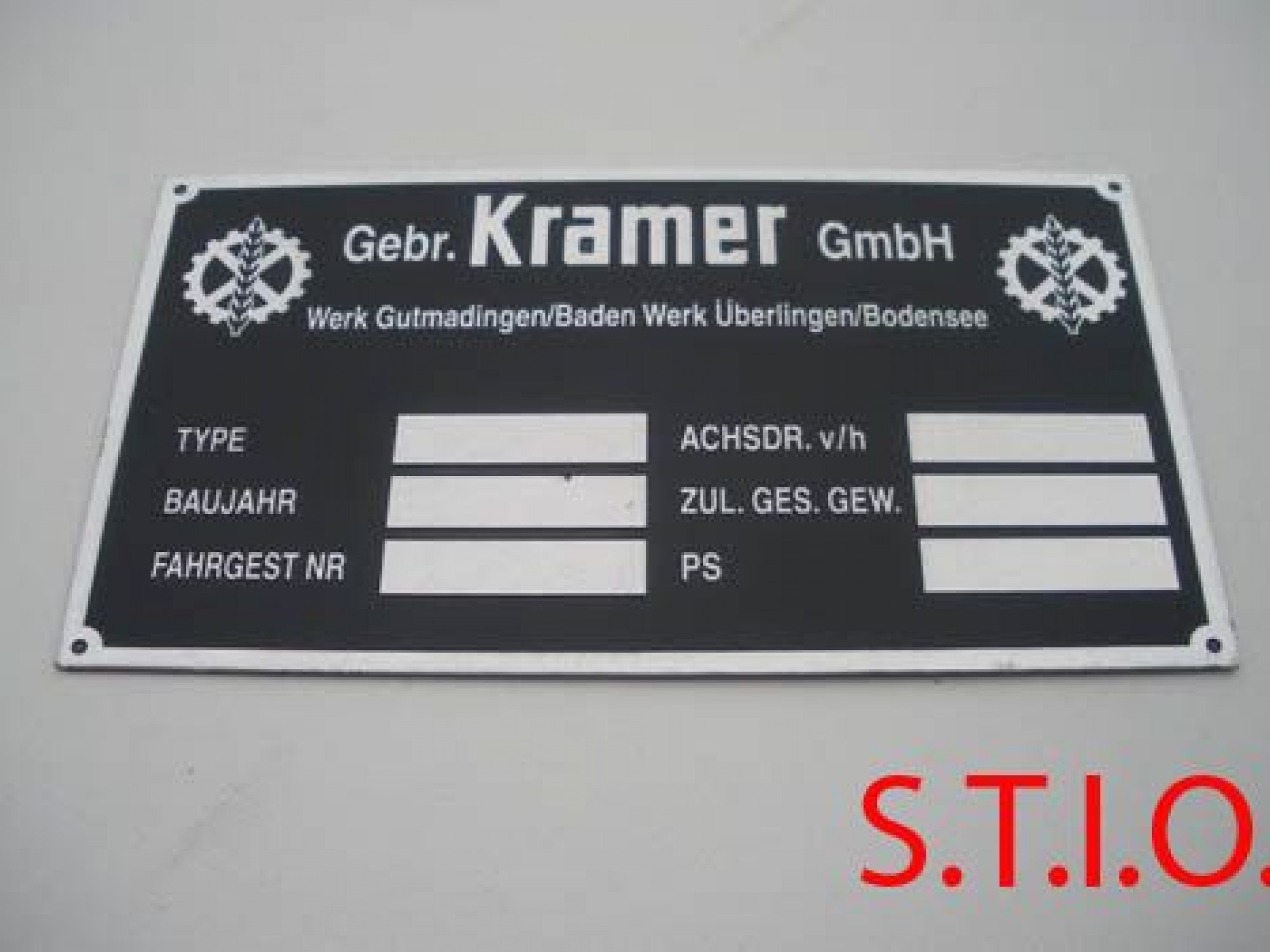 Kramer 97x45mm typeplaat